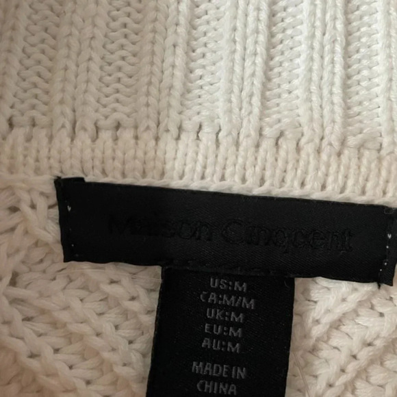 Maison Cinqcent  Knit Turtleneck Sweater Cotton Off White Size Medium - Picture 6 of 7